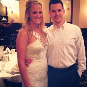 White cocktail beaded dress